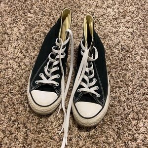 Black High Top Converse Womens size 8
